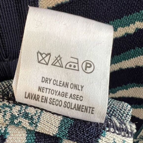 Long Sleeve Mini Dress Size S Knit Zebra Chain Black Blue Stretch Animal Print - Picture 10 of 11